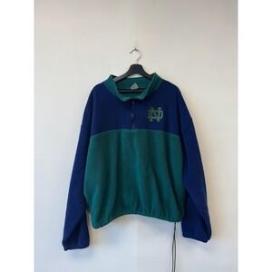 VTG Notre Dame Fighting Irish Pullover Mens XXL Green Blue NCAA Football Fleece